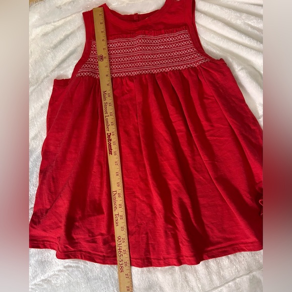 True Craft Red Smocked Babydoll Tank Top Size Large - Picture 8 of 8